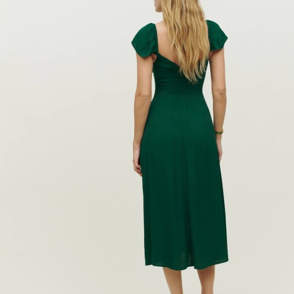 Reformation Baxley Green Dress - Picture 2 of 4